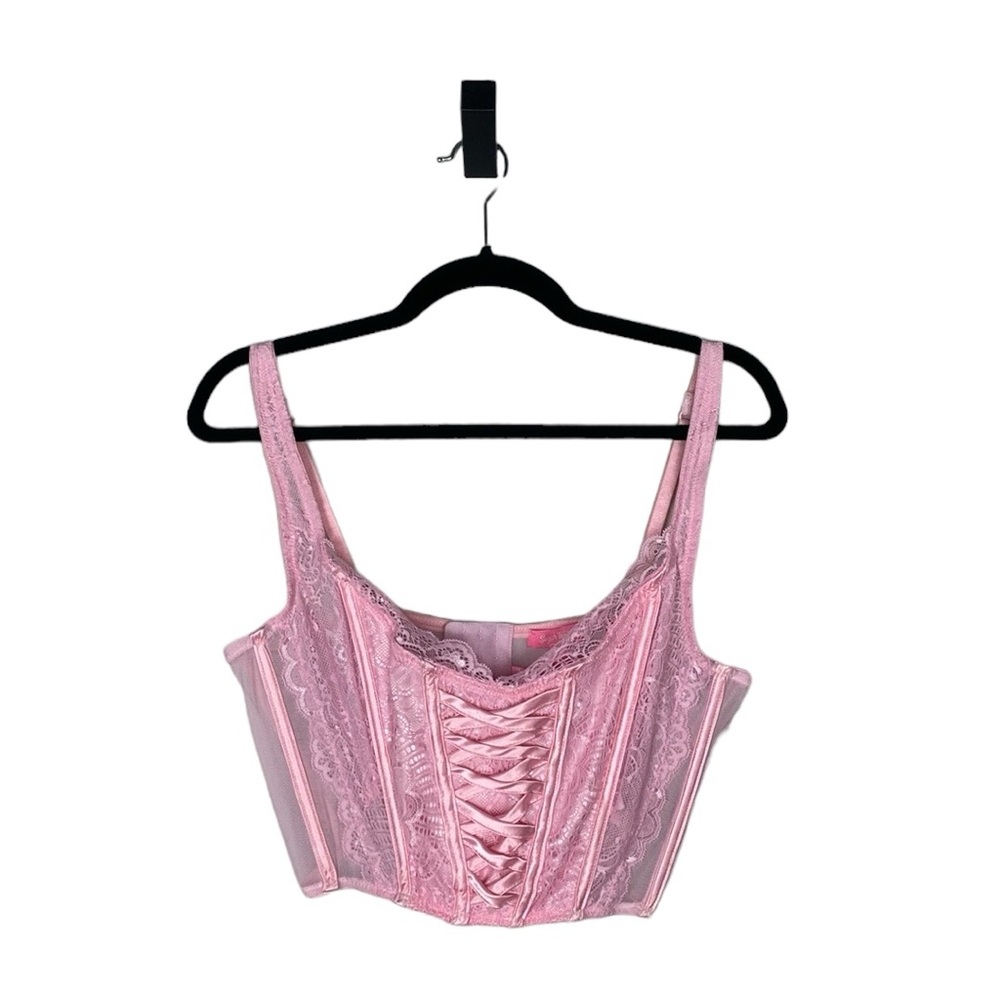 Sugar Thrillz Pink Lace Corset Bra